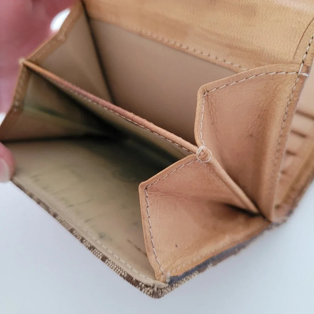 Christian Dior Vintage Trotter Monogram Canvas Compact Wallet Brown MC 0024